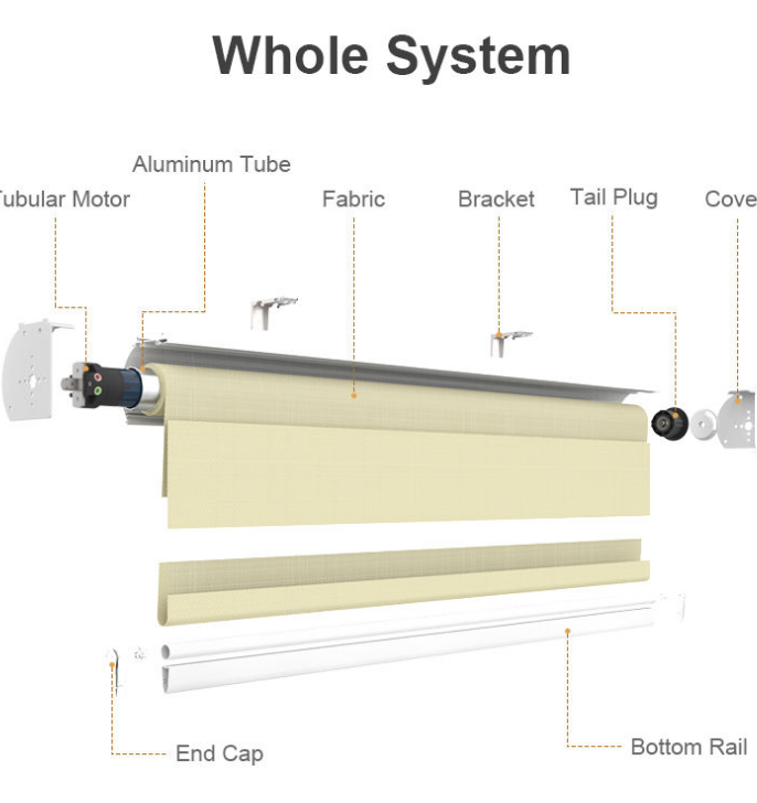 Tubular Motorized Zebra Blinds