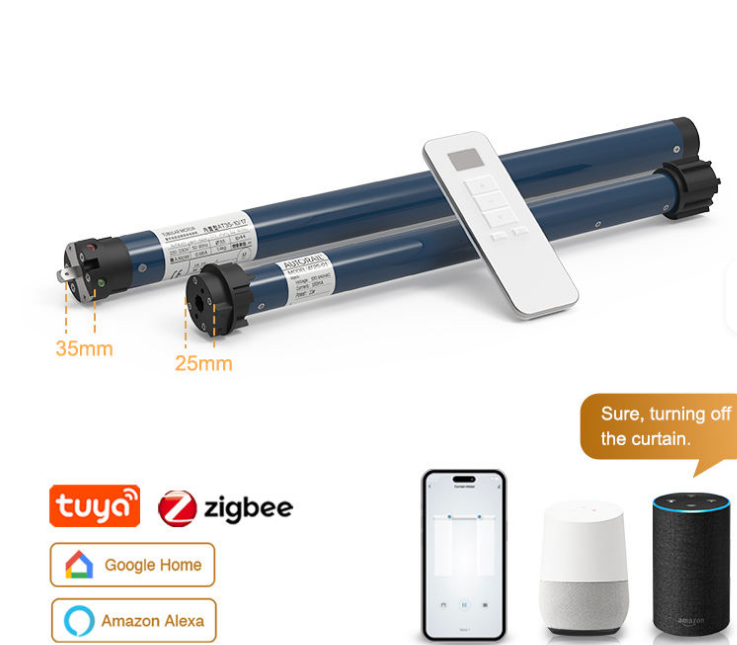 Tubular Motorized Zebra Blinds