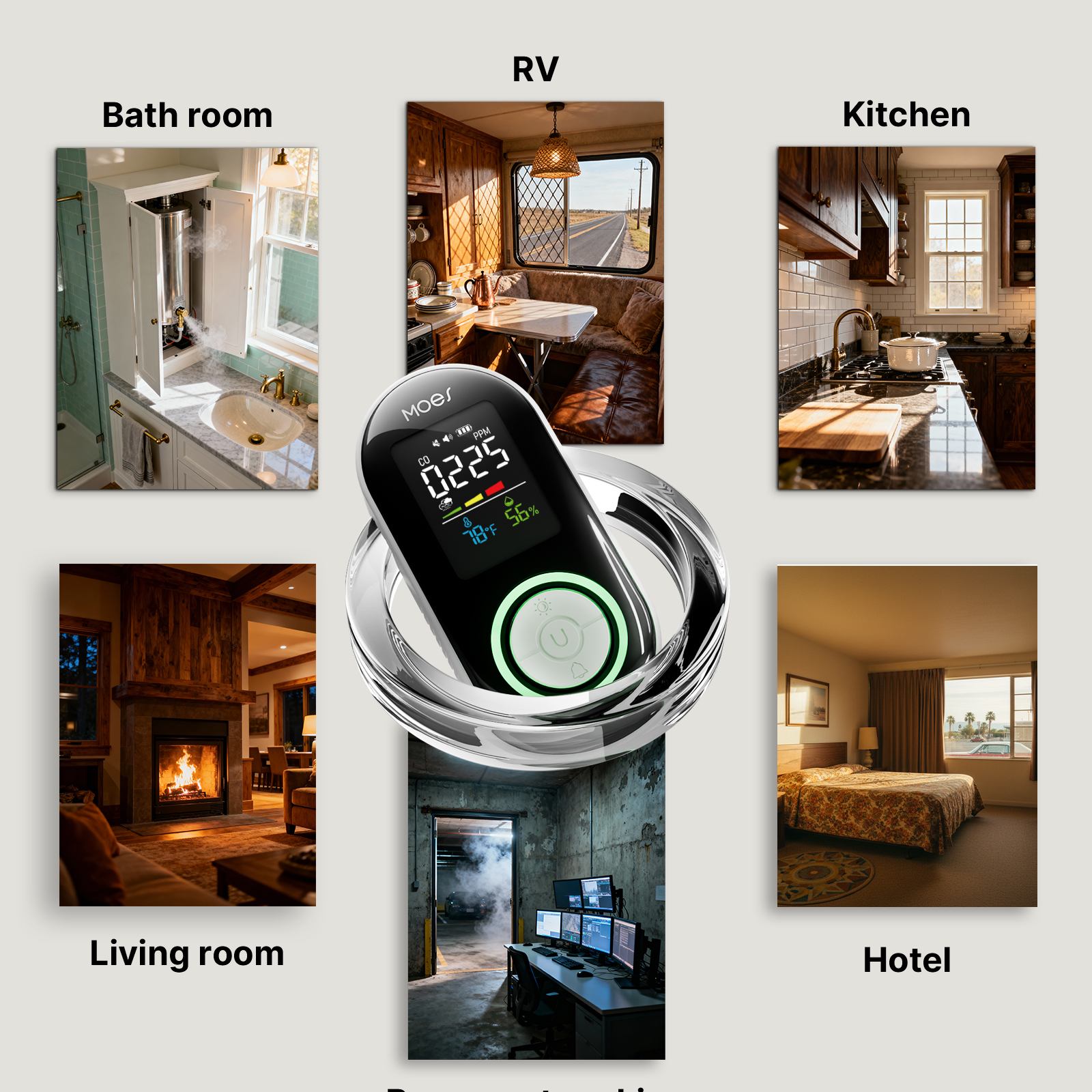 MOES NA503E 4-in-1 EU Plug Smoke and CO Alarm