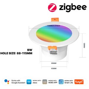 MOES Tuya ZigBee Smart LED Downlight Round Spotlight RGB
