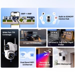 SONOFF CAM Outdoor DUO Dual Lens Smart Security Camera Hub CAM-C44HE