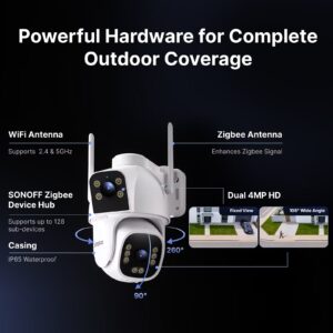 SONOFF CAM Outdoor DUO Dual Lens Smart Security Camera Hub CAM-C44HE