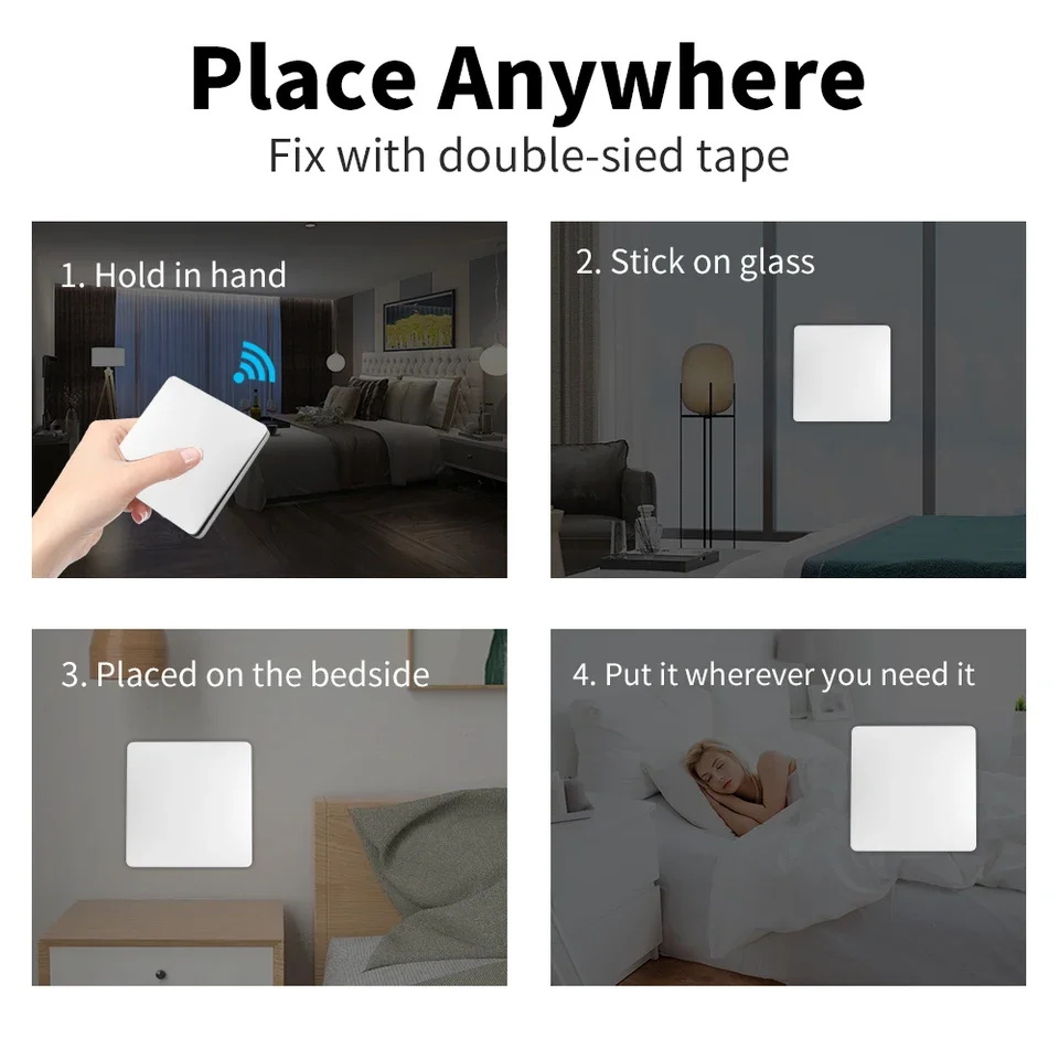Wireless Smart RF433MHz Self-Powered Waterproof Wall Light Switch