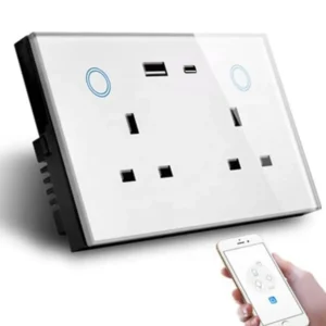Smart Socket Glass Panel UK Wall Socket with USB PD 20W