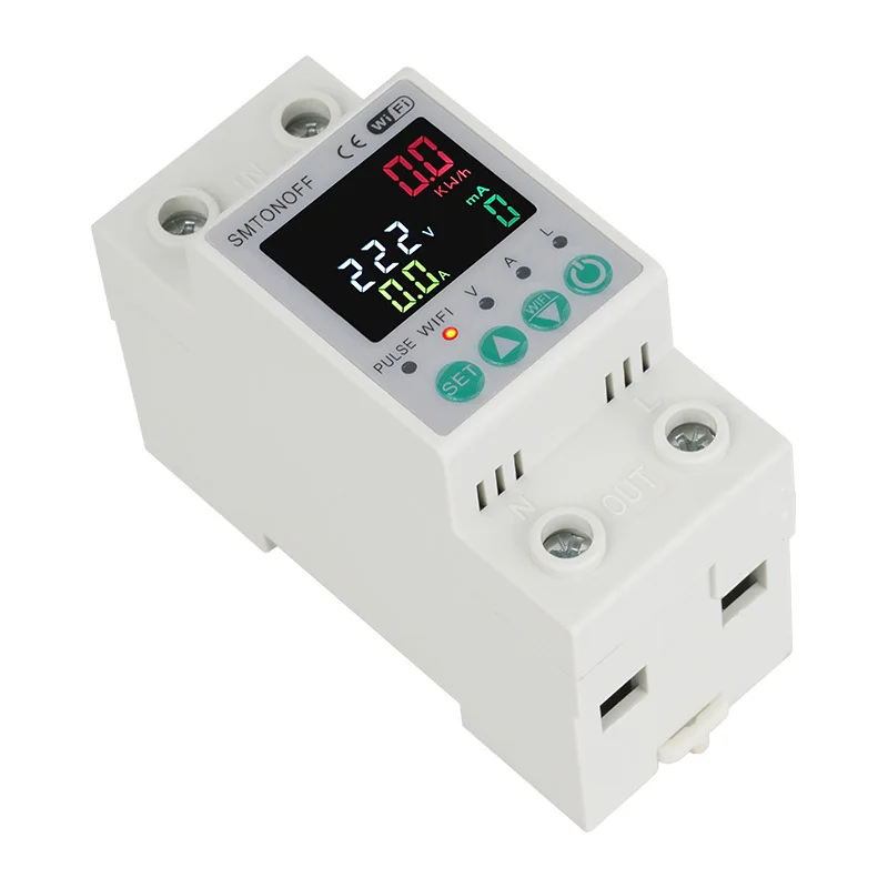 Tuya WiFi Auto-Reclosing Voltage Current Protector Energy Meter 63A