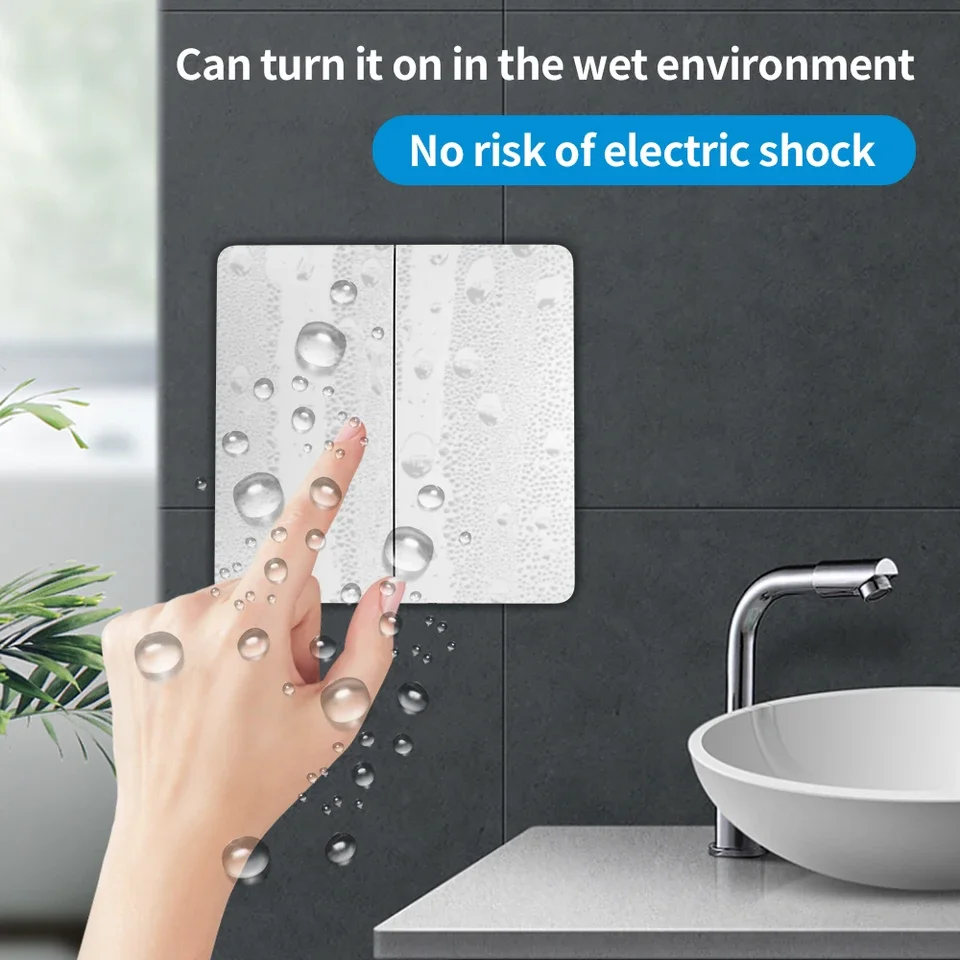 Wireless Smart RF433MHz Self-Powered Waterproof Wall Light Switch