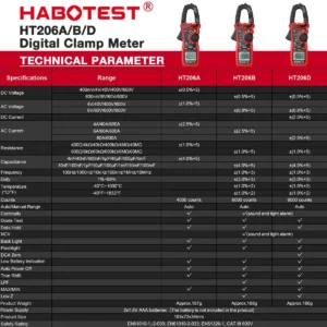 Digital Clamp Meter 600A AC/DC Multimeter Voltage Tester