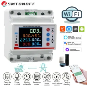 WiFi Smart Energy Monitor Single Phase 100A DIN Rail Meter