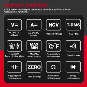 Digital Clamp Meter 600A AC/DC Multimeter Voltage Tester