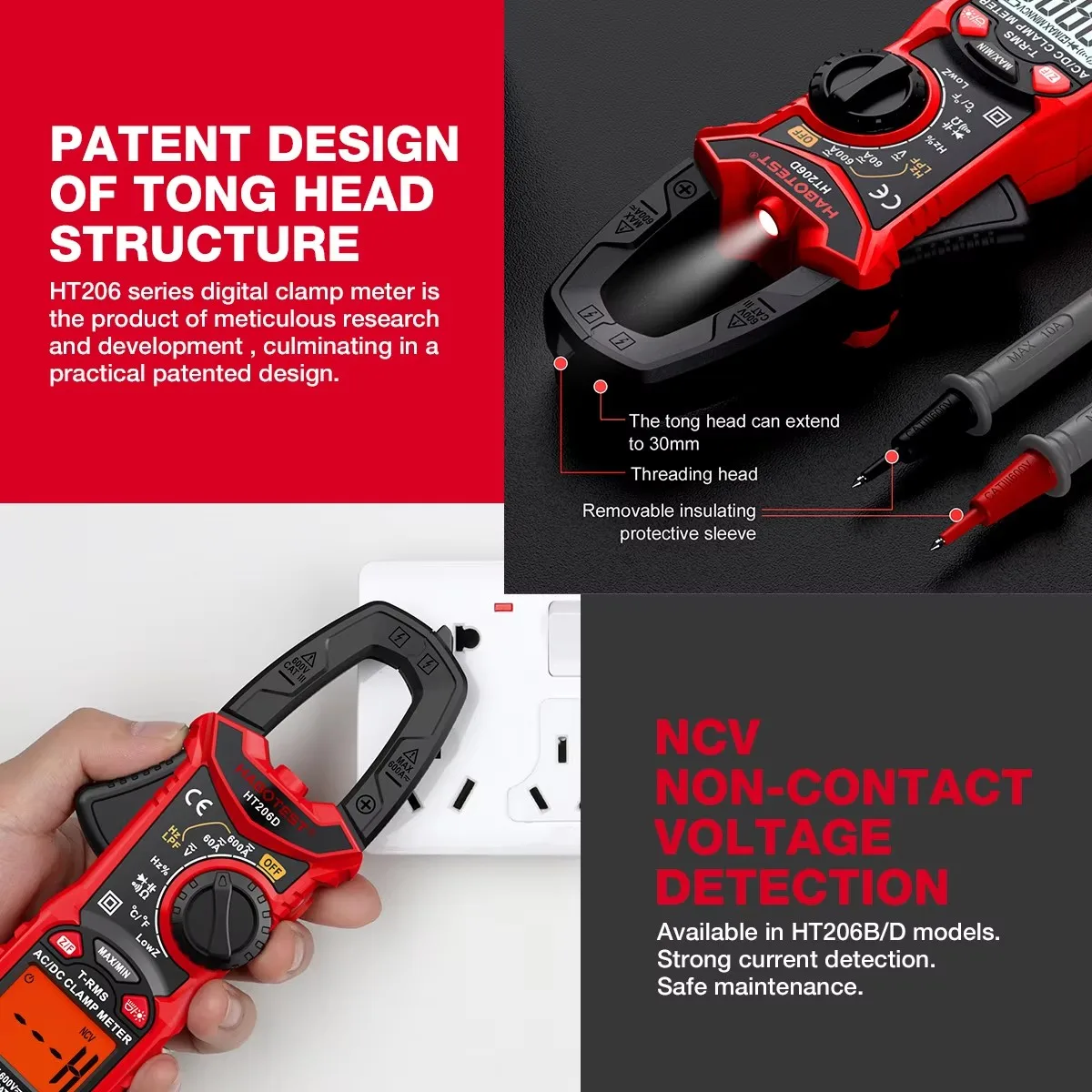 Digital Clamp Meter 600A AC/DC Multimeter Voltage Tester