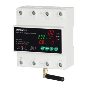 Tuya WiFi 3-Phase 4P 100A Voltage Protector Meter Switch