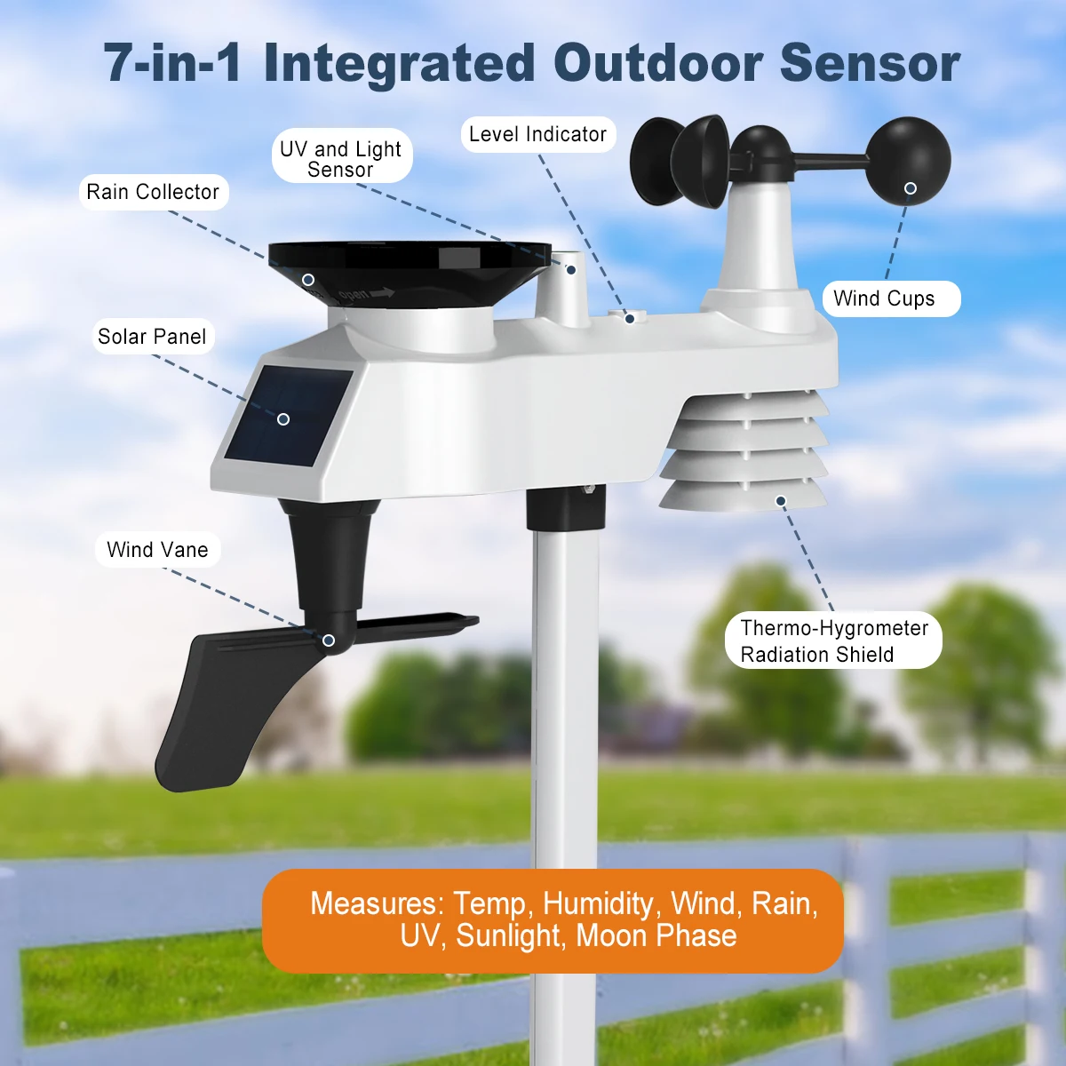 Professional WiFi Weather Station with 7-in-1 Sensor