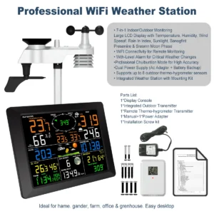 Professional WiFi Weather Station with 7-in-1 Sensor