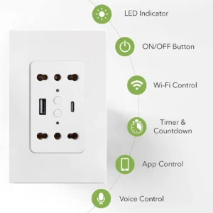 Smart Tuya Wi-Fi Outlet with USB and Voice Control