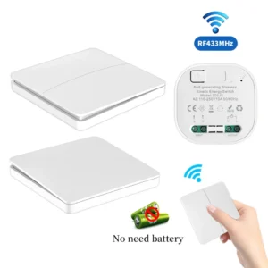Wireless Smart RF433MHz Self-Powered Waterproof Wall Light Switch