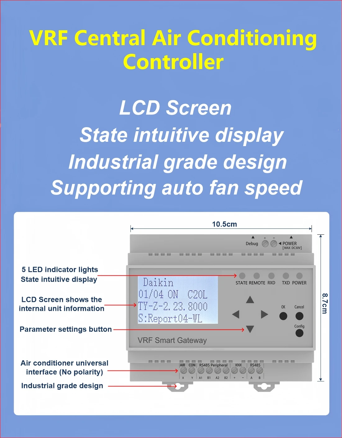 JK-710-ZB VRF Tuya Zigbee Central Air Conditioning Controller