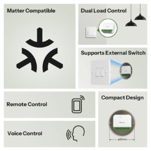 SONOFF MINI DUO 2-Gang Matter Over WiFi Smart Switch MINI-2GS