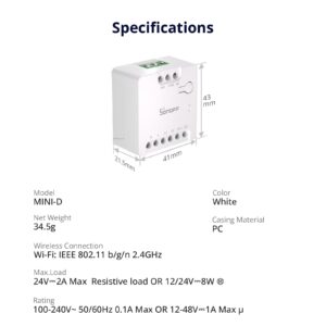 SONOFF MINI-D Dry Contact Wi-Fi Smart Switch