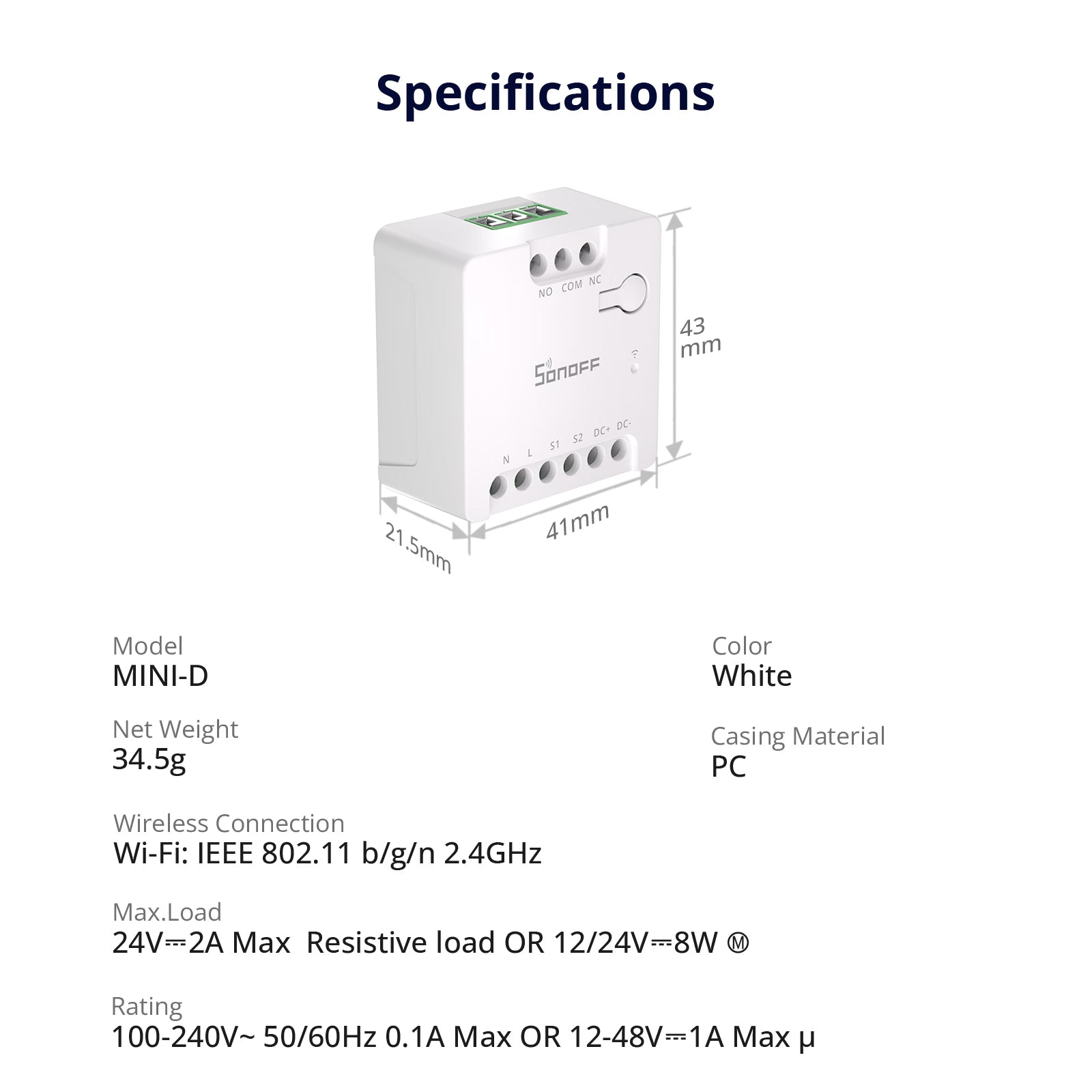 SONOFF MINI-D Dry Contact Wi-Fi Smart Switch