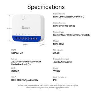 SONOFF MINI-DIM Extreme Matter Over Wi-Fi Dimmer Switch