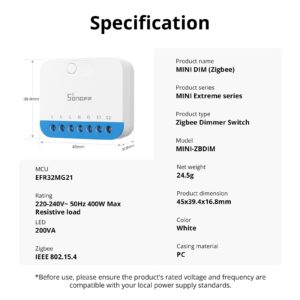 SONOFF MINI Extreme Zigbee Dimmer Switch MINI-ZBDIM