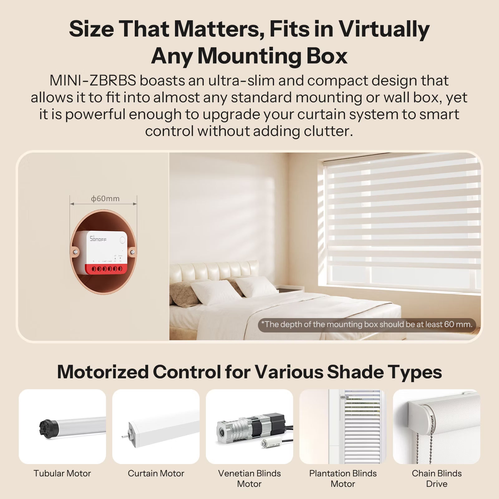 SONOFF MINI-ZBRBS Zigbee Smart Roller Shutter Switch