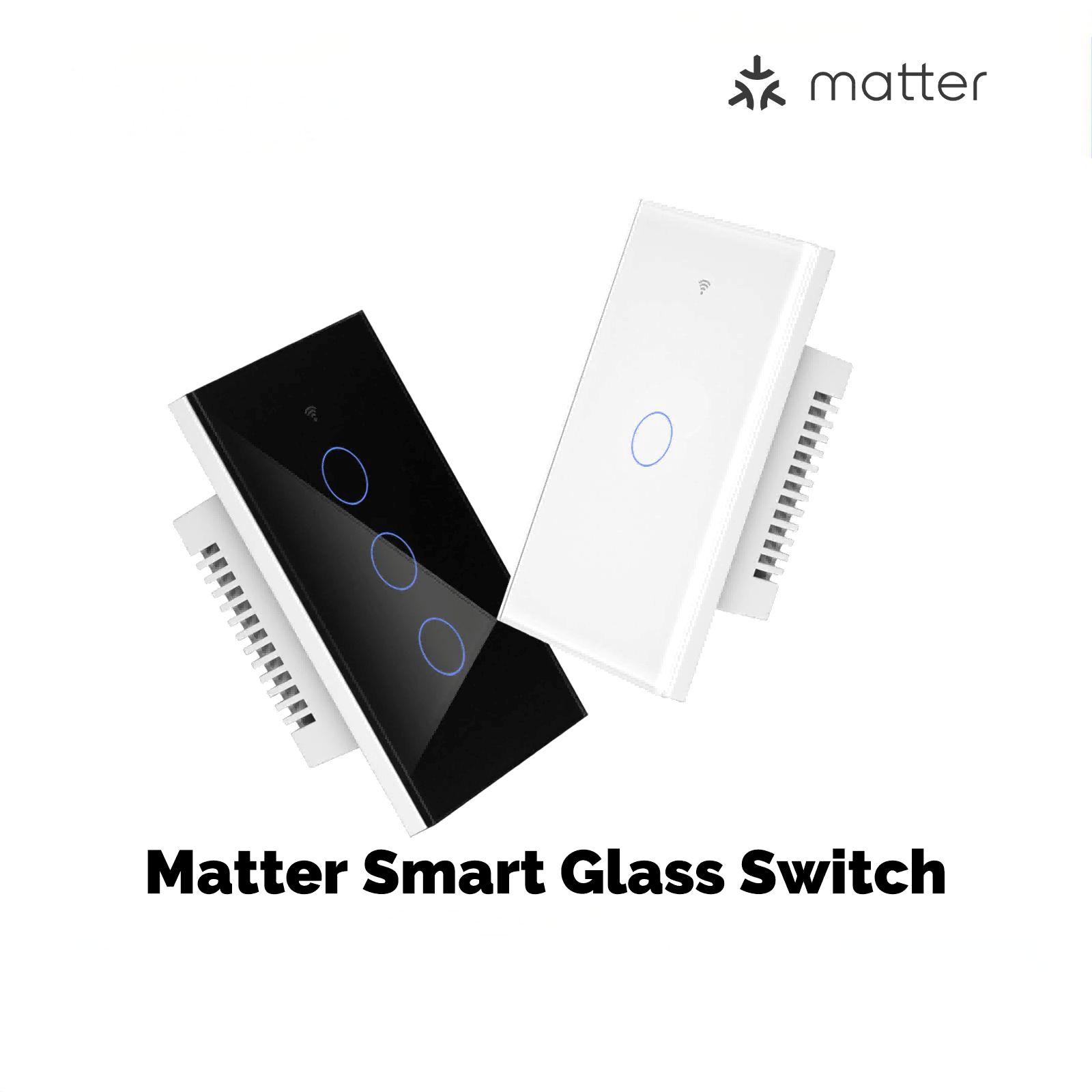 MOES Matter WiFi Smart Light Switch Glass Panel Neutral Required