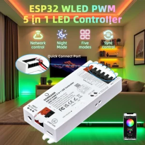 DOMRAEM ESP32 WLED 5-in-1 LED Strip Controller with UART