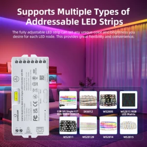 ESP32 6-Output Digital WLED Controller for WS281X and SK6812