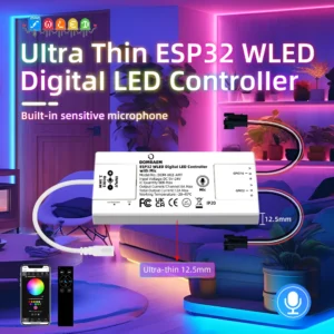ESP32 WLED Digital Mic LED Strip Controller 2CH 5-24V 12A