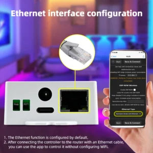 DOMRAEM DOM-ETH-815DM ESP32 Ethernet WiFi WLED LED Controller