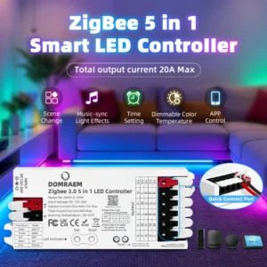 DOMRAEM Zigbee 3.0 Smart LED Controller 20A Max DC12-24V