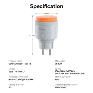 SONOFF S61s Outdoor Smart Energy Monitoring Plug