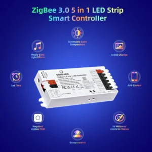 DOMRAEM Zigbee 3.0 Smart LED Controller 20A Max DC12-24V