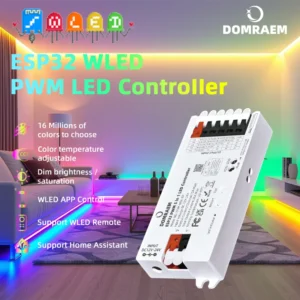 DOMRAEM ESP32 WLED PWM Analog LED Strip Controller 5-in-1