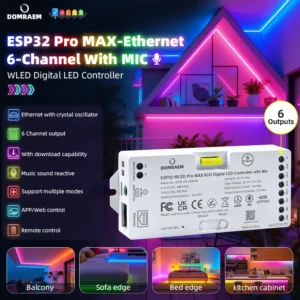 ESP32 6-Output Digital WLED Controller for WS281X and SK6812