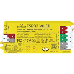 DOMRAEM ESP32 Digital WLED Controller for WS281X SK6812 RGBIC LED Strips
