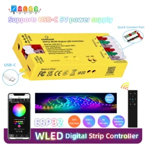 ESP32 WLED USB-C Addressable LED Controller DOM-WLE-A