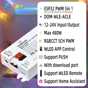 DOMRAEM ESP32 WLED 5-in-1 LED Strip Controller with UART