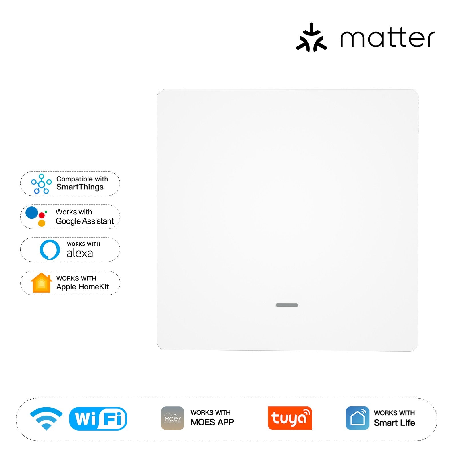 MOES Matter WiFi Smart Push Button Light Switch EU Version