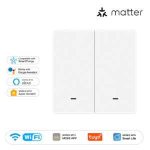 MOES Matter WiFi Smart Push Button Light Switch EU Version