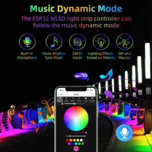 ESP32 WLED LED Strip Controller with Microphone