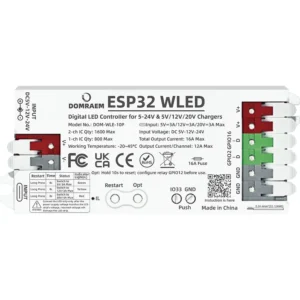 DOMRAEM ESP32 Digital WLED Controller for WS281X SK6812 RGBIC LED Strips