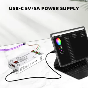 ESP32 WLED Addressable LED Strip Controller DC5-24V 16A Max