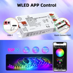 ESP32 WLED Digital LED Controller DC 5-24V 16A