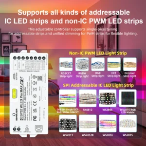 DOMRAEM DOM-ETH-815DM ESP32 Ethernet WiFi WLED LED Controller
