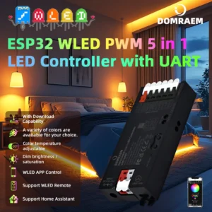 5-in-1 ESP32 WLED Smart Dimming PWM LED Controller