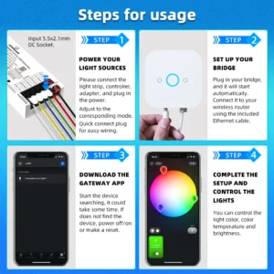 DOMRAEM Zigbee 3.0 Smart LED Controller 20A Max DC12-24V