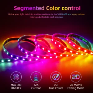 ESP8266 WLED LED Strip Controller Ultra-Thin 2CH 12A