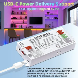 DOM-WLE-11P ESP32 WLED Digital LED Controller with Microphone